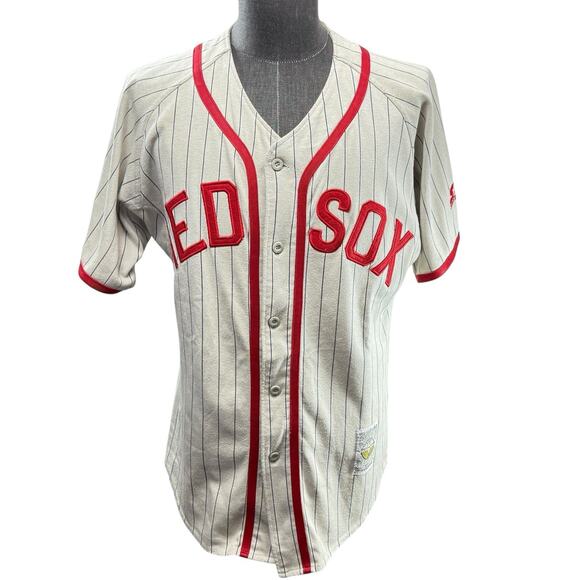 Starter Vintage 90s Rare Pinstripe Cooperstown MLB Boston Red Sox Jersey Size M - Picture 1 of 8